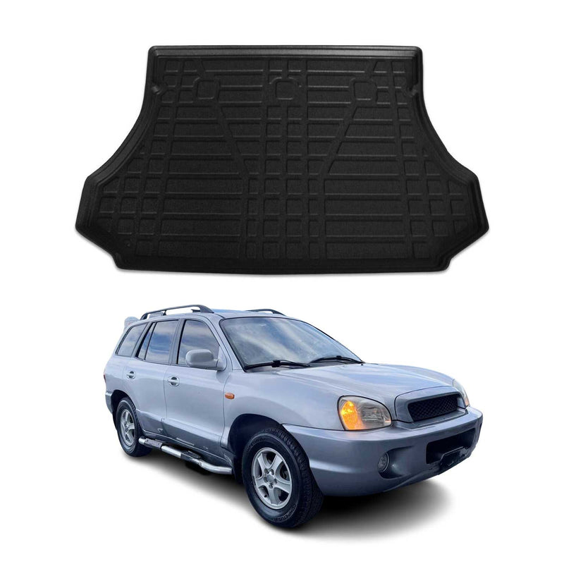 Tapis de Coffre pour Hyundai Santa Fe I 2000-2006 en TPE Noir