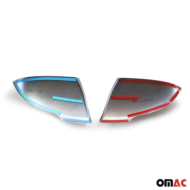 Coques de Rétroviseurs pour Kia Sportage III 2x Acier Inox Chromé Foncé