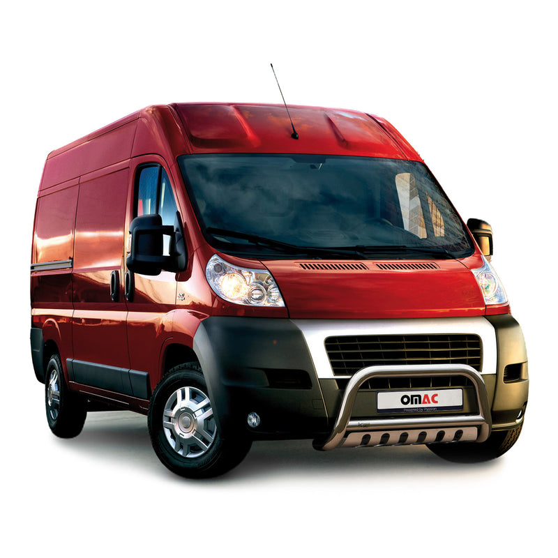 Pare-Buffle Avant Pour Fiat Ducato 2006-2016 en Acier Inox Argent