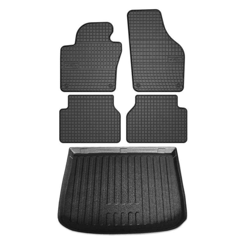 Kit Tapis de sol et coffre pour VW Tiguan 2007-2018 TPE Noir