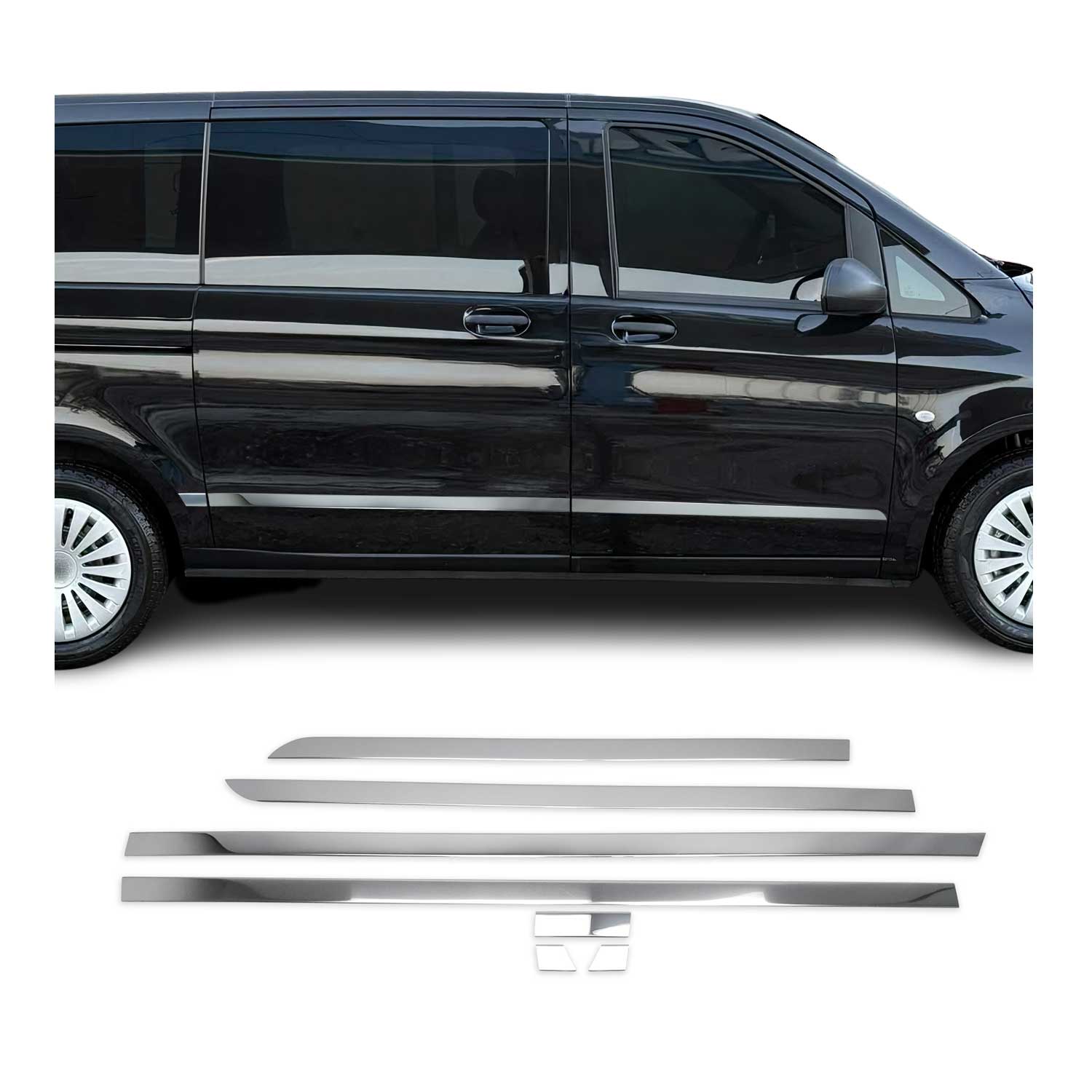 Garniture Baguette de porte latérale pour Mercedes Vito W447 double porte-L1/L2
