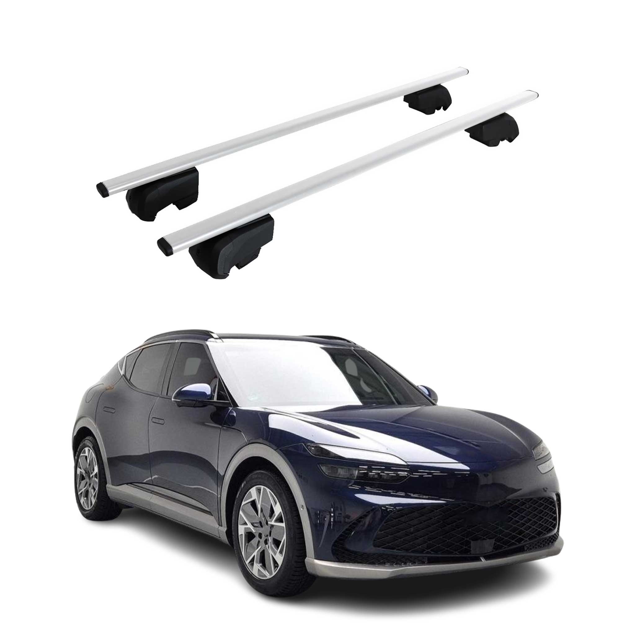 Barres de toit Transversales pour Genesis GV60 2022-2026 Fer Argent ABE