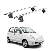 Barres de toit transversales Alu pour Chevrolet Matiz I 1998-2005 TÜV Gris 2Pcs