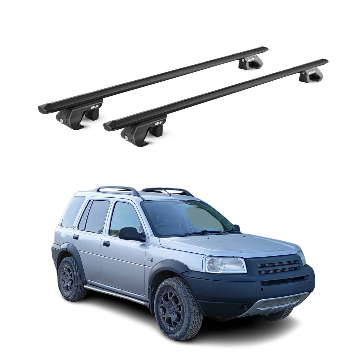 Barres de toit transversales pour Land Rover Freelander I 1998-2006 Noir 2x ABE