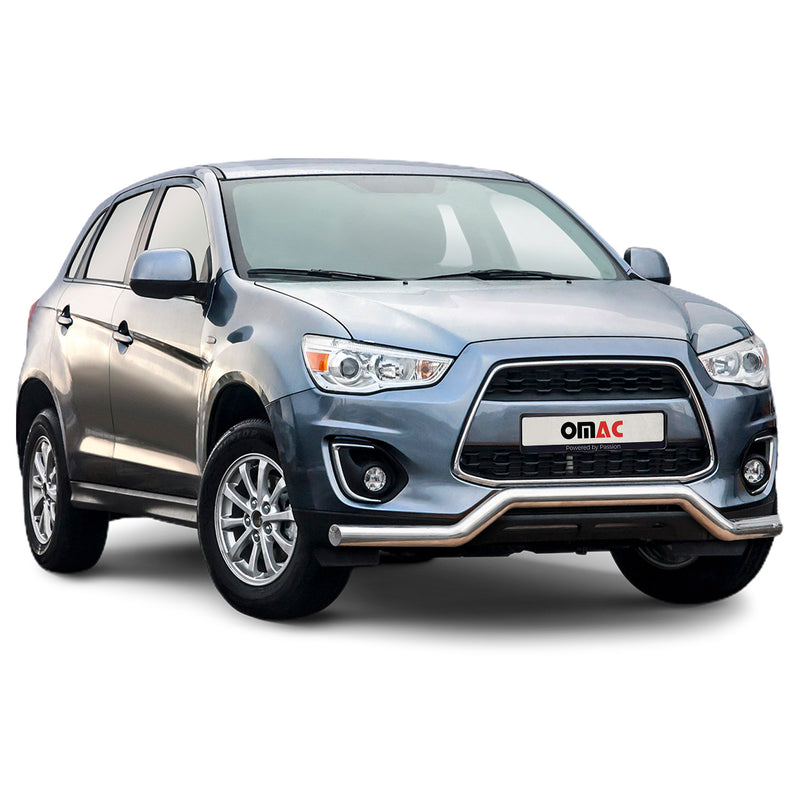 Pare-Buffle Avant Pour Mitsubishi ASX 2012-2017 en Acier Inox Argent