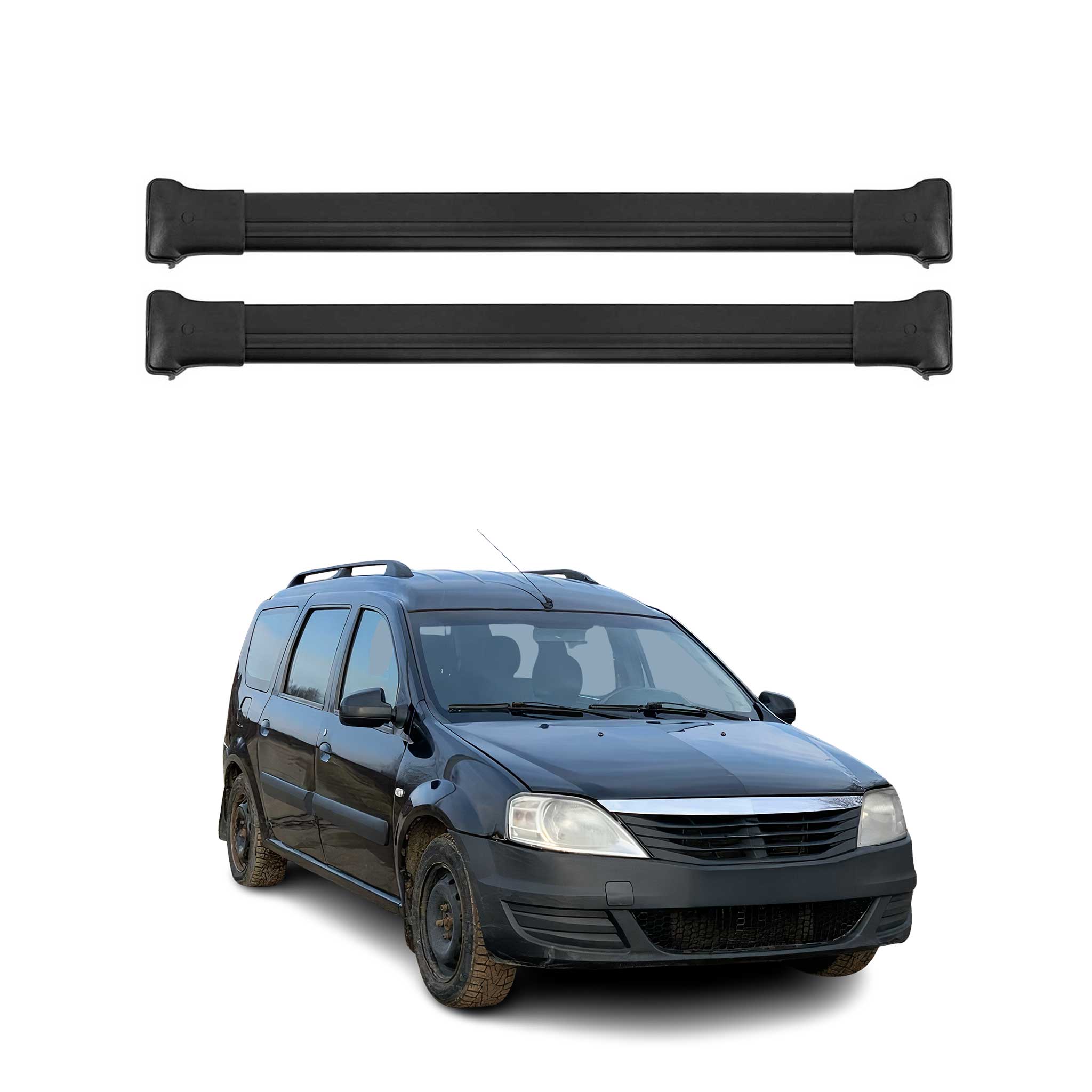 Barres de toit transversales pour Dacia Logan 2006-2013 Aluminium Noir