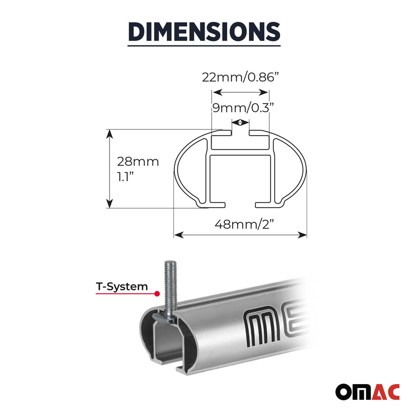 Tiger Barres De Toit Transversales pour Mercedes C-Klasse S206 2021-2025 Gris
