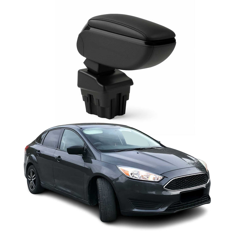 Accoudoir pour Ford Focus 2014-2018 Vinyl Abs Noir Coulissant