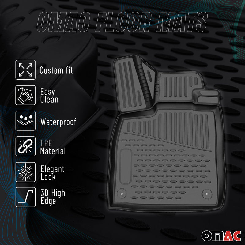 OMAC 3D Tapis de sol pour Audi Q7 Q8 15-24 caoutchouc TPE Noir