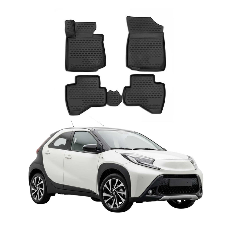 OMAC Tapis de sol pour Toyota Aygo X 2022-2025 en caoutchouc Noir