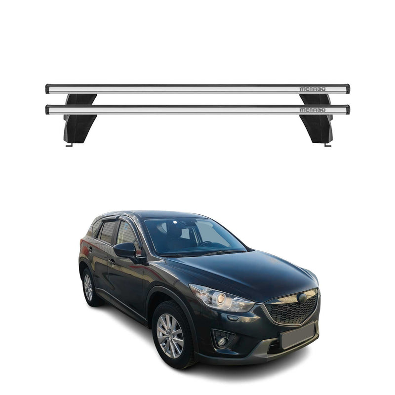 Menabo Barres de toit Transversales pour Mazda CX-5 2015-2017 Alu Gris ABE 2x
