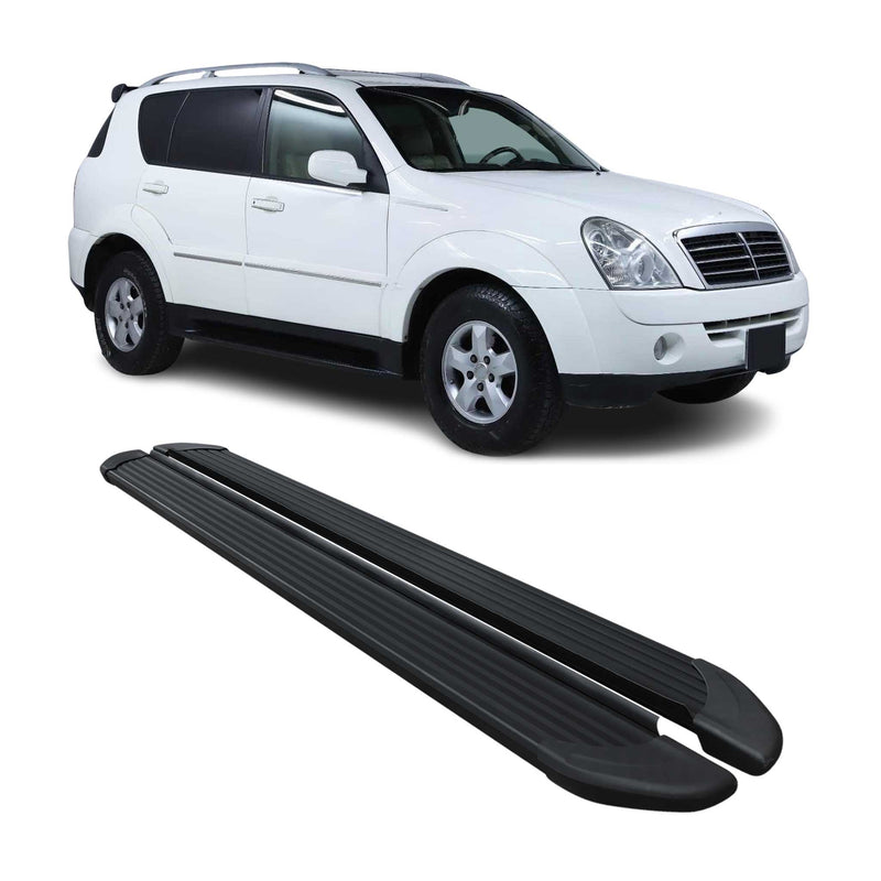 Marchepieds Latéraux pour Ssangyong Rexton 2005-2012 Noir Aluminium 2Pcs