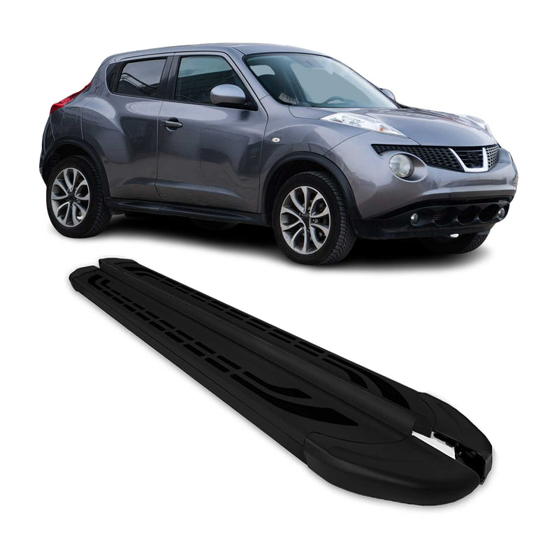 Marchepieds Latéraux pédale pour Nissan Juke 2010-2019 Aluminium Noir 2Pcs