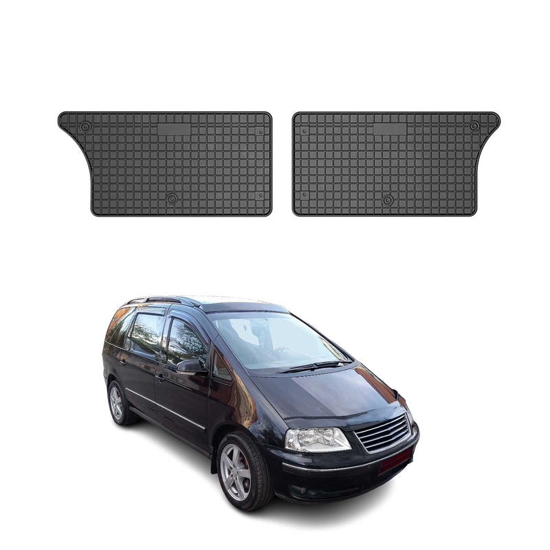 Tapis de Sol pour VW Sharan 1995-2010 Convient à 3ème rangée Noir Caoutchouc