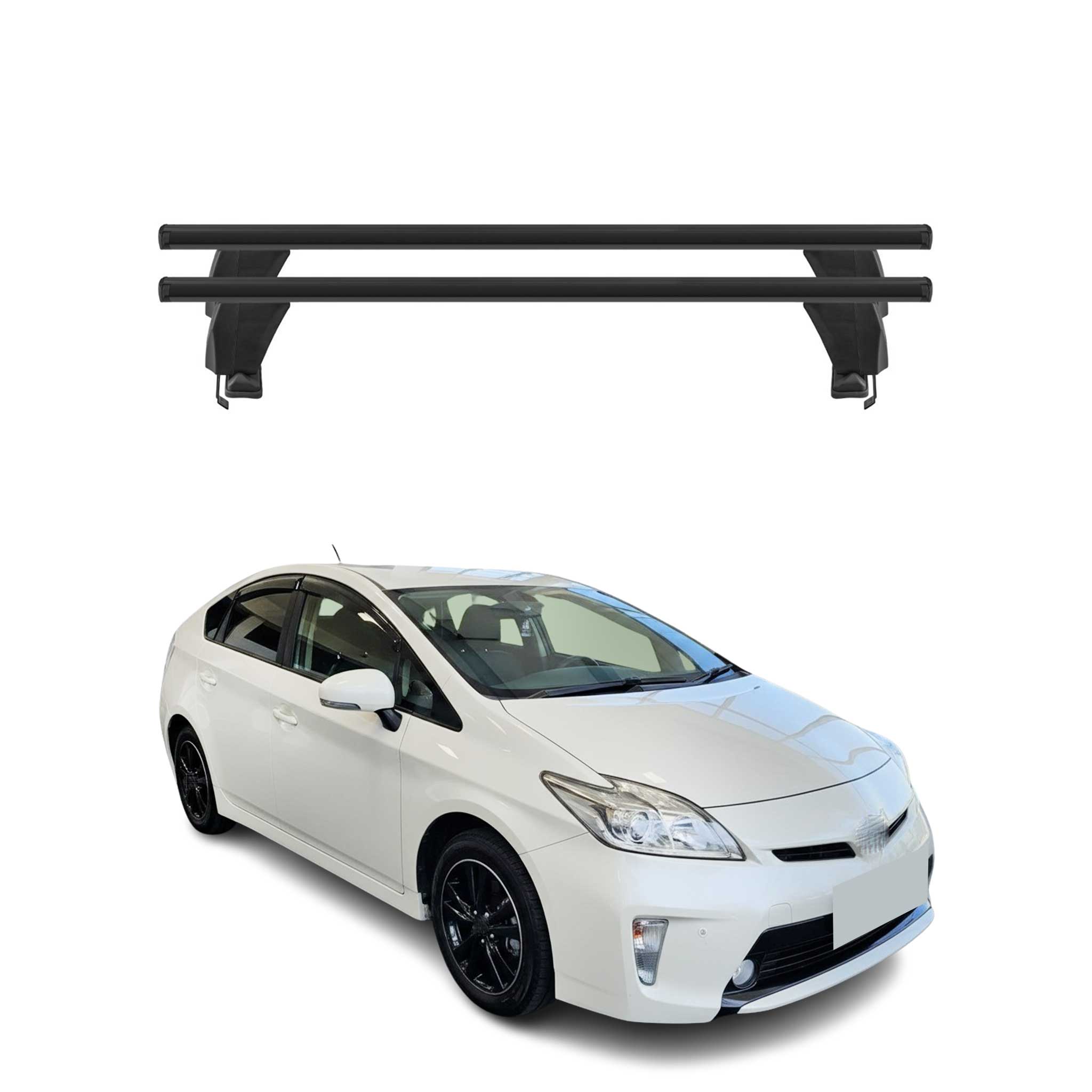 Menabo Barres de toit Transversales pour Toyota Prius + 2012-2015 Alu Noir ABE
