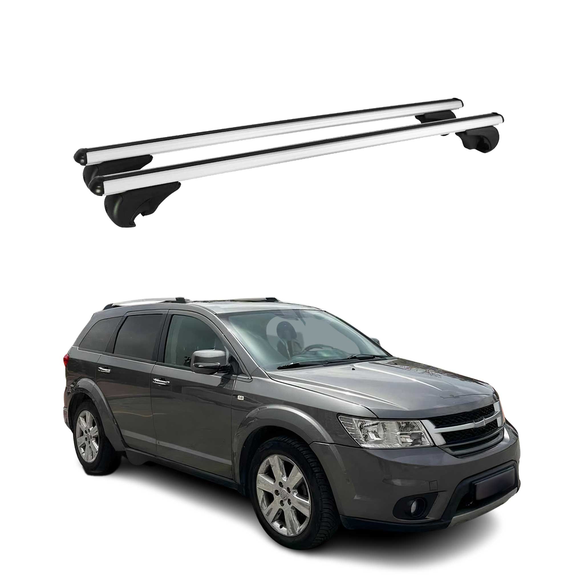 Barres de toit Transversales pour Fiat Freemont 2011-2024 Aluminium Argent