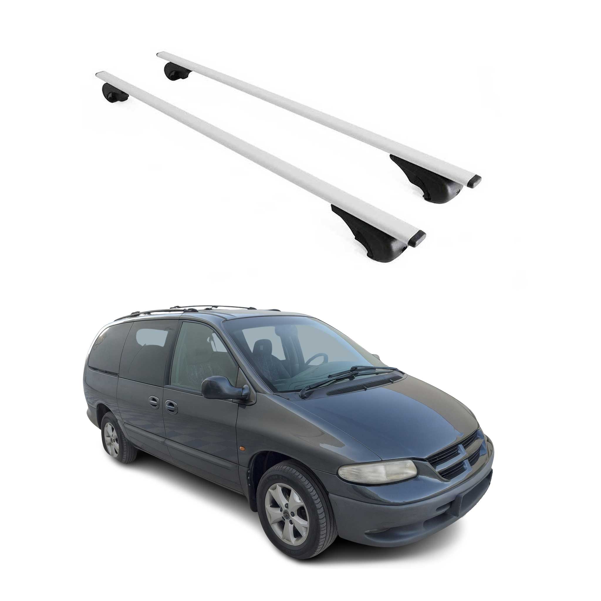 Barres de toit Transversales pour Chrysler Grand Voyager 1995-2010 Fer Argent