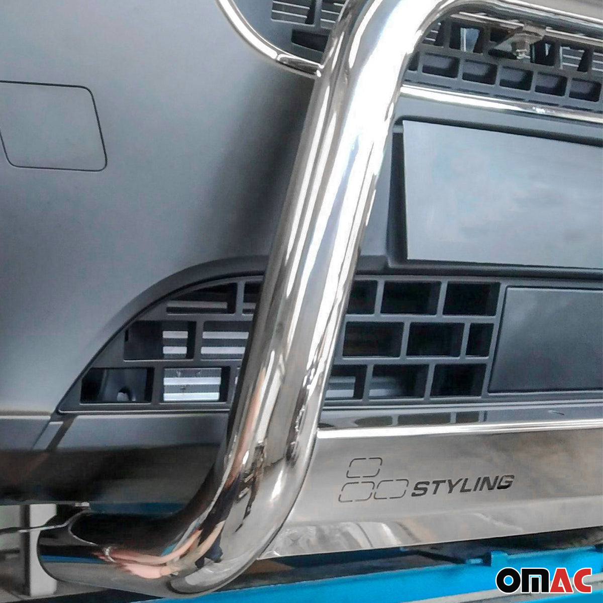 Pare-Buffle Avant Pour Dacia Duster 2021-2026 Ø63mm Acier Inoxydable Argent