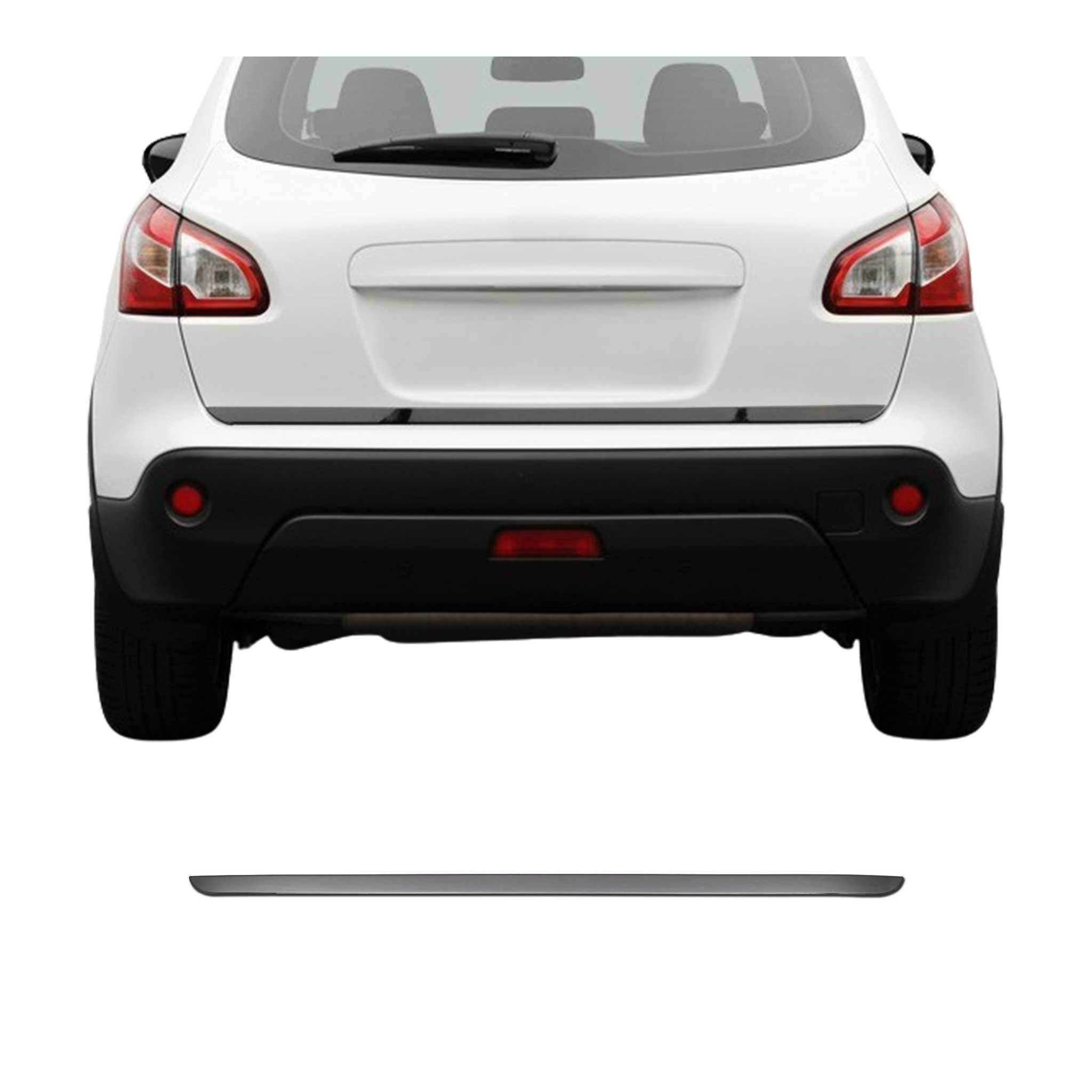 Garniture de Hayon Coffre pour Nissan Qashqai 2014-2021 acier inox foncé