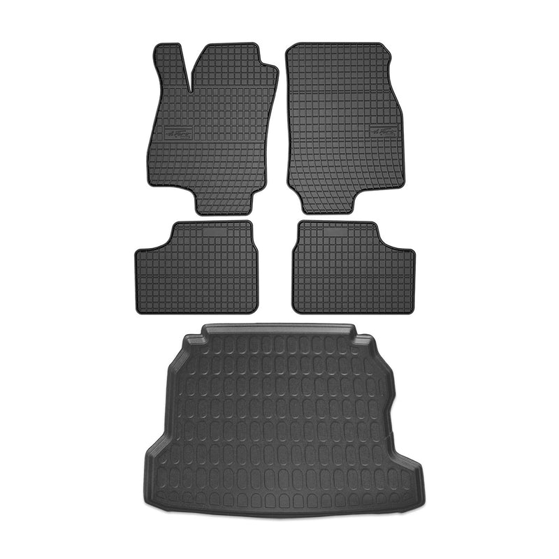 Kit Tapis de sol et coffre pour Opel Astra G 1998-2004 Berline TPE Noir