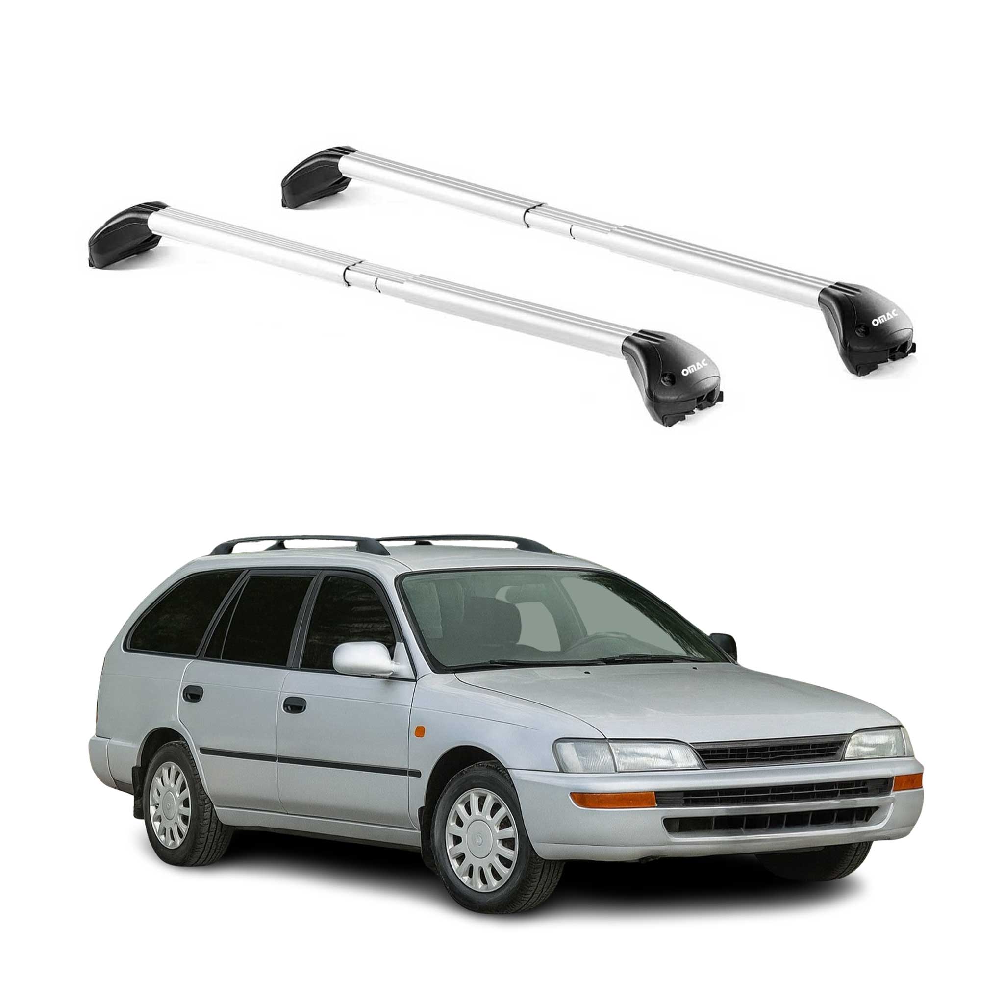 Barres de toit pour Toyota Corolla Wagon E100 1992-1997 Gris Argenté 2x ABE