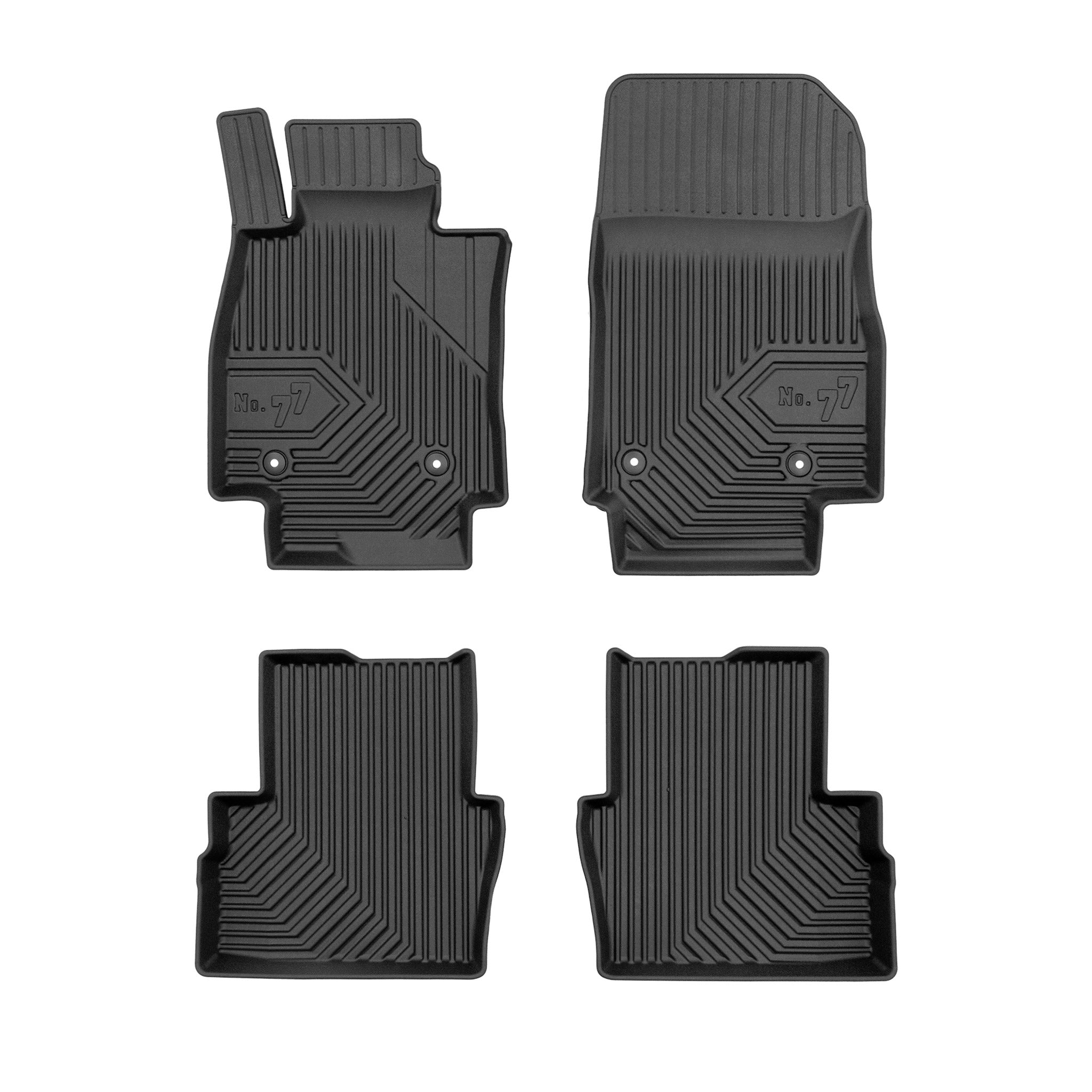 Tapis de Sol de Voiture pour Mazda 2 III 2015-2026 TPE Antidérapant Noir 4Pcs