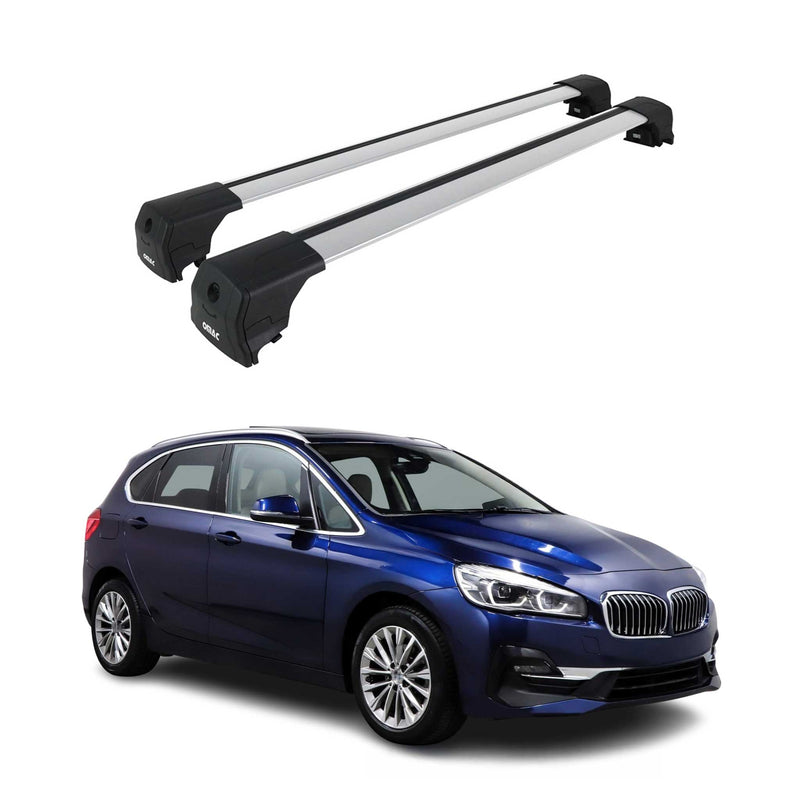 Barres de toit pour BMW Série 2 Active Tourer F45 2014-21 Aluminium Gris ABE