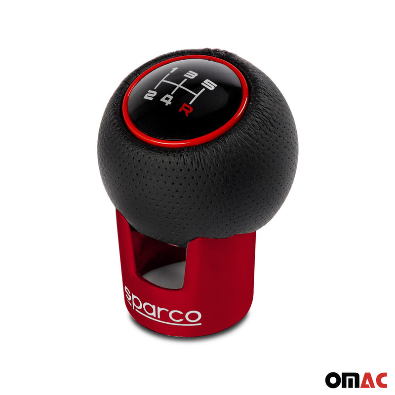 SPARCO pommeau de levier de vitesses manuel en aluminium et simili cuir rouge