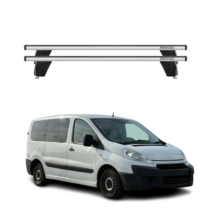 Menabo Barres de toit Transversales pour Citroen Jumpy II 2007-2016 Alu Gris ABE
