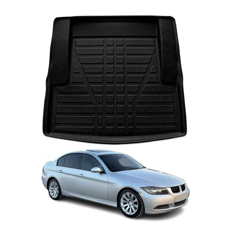 Tapis de coffre pour BMW Série 3 E90 Berline 2004-2011 caoutchouc TPE Noir
