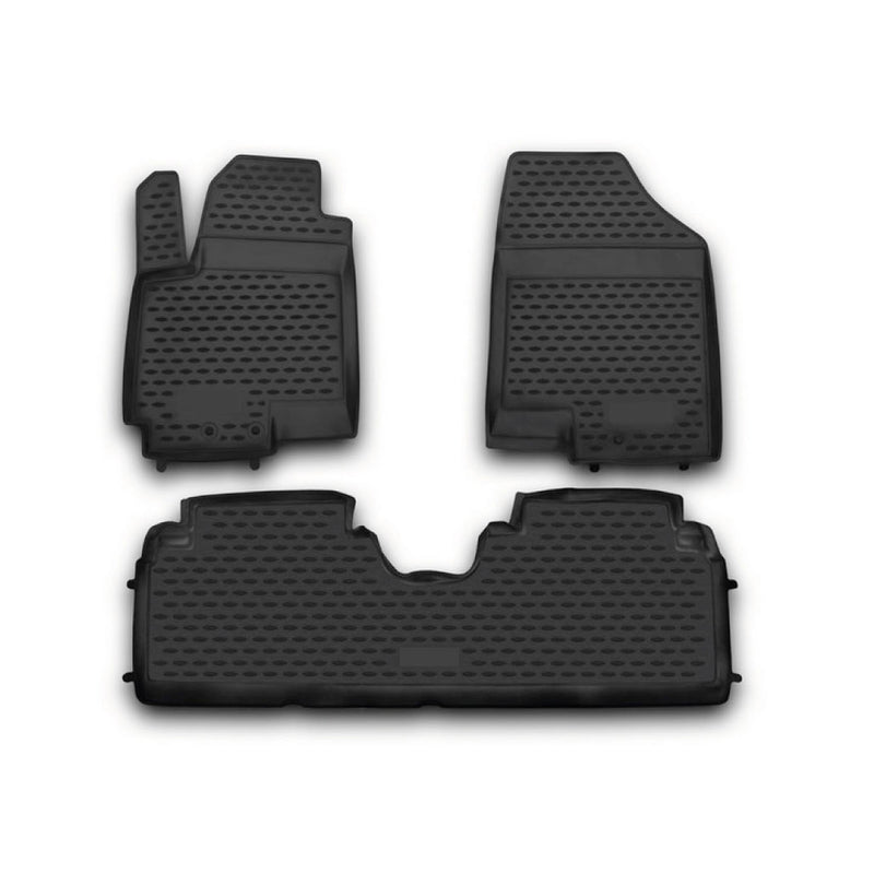 Tapis de sol pour Kia Venga 2010-2024 HB en caoutchouc TPE 3D Noir 3Pcs