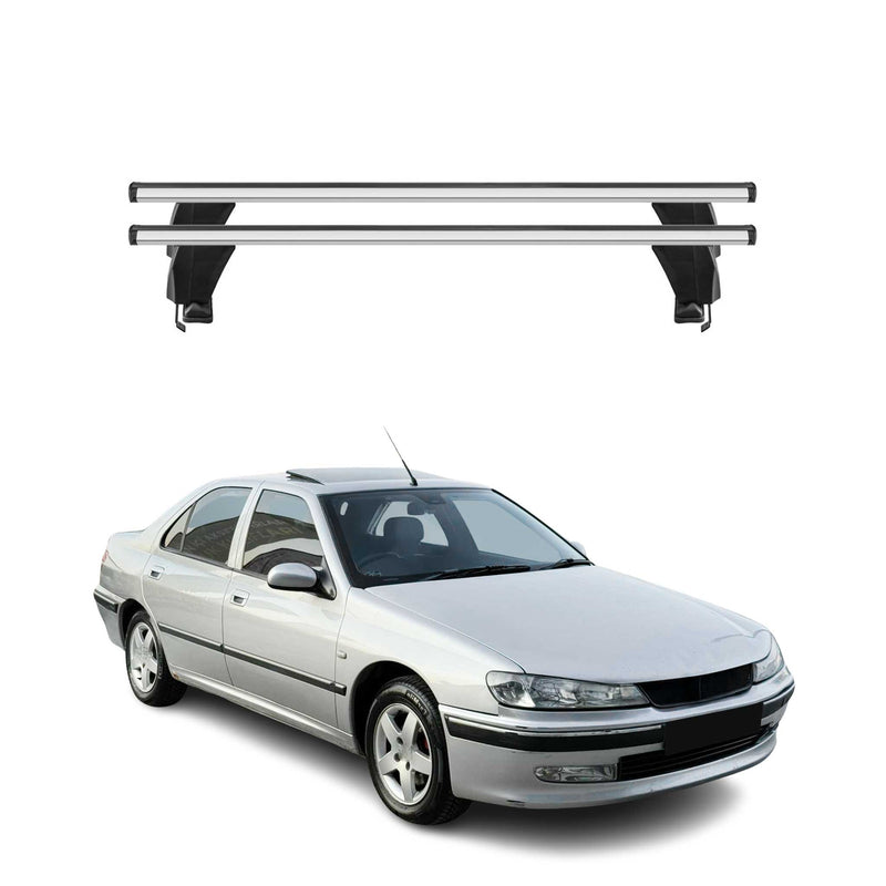 Menabo Barres de toit Transversales pour Peugeot 406 1995-2005 Alu Gris 2x ABE