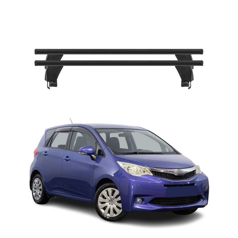 Menabo Barres de toit Transversales pour Subaru Trezia 2011-2014 Noir ABE 2x
