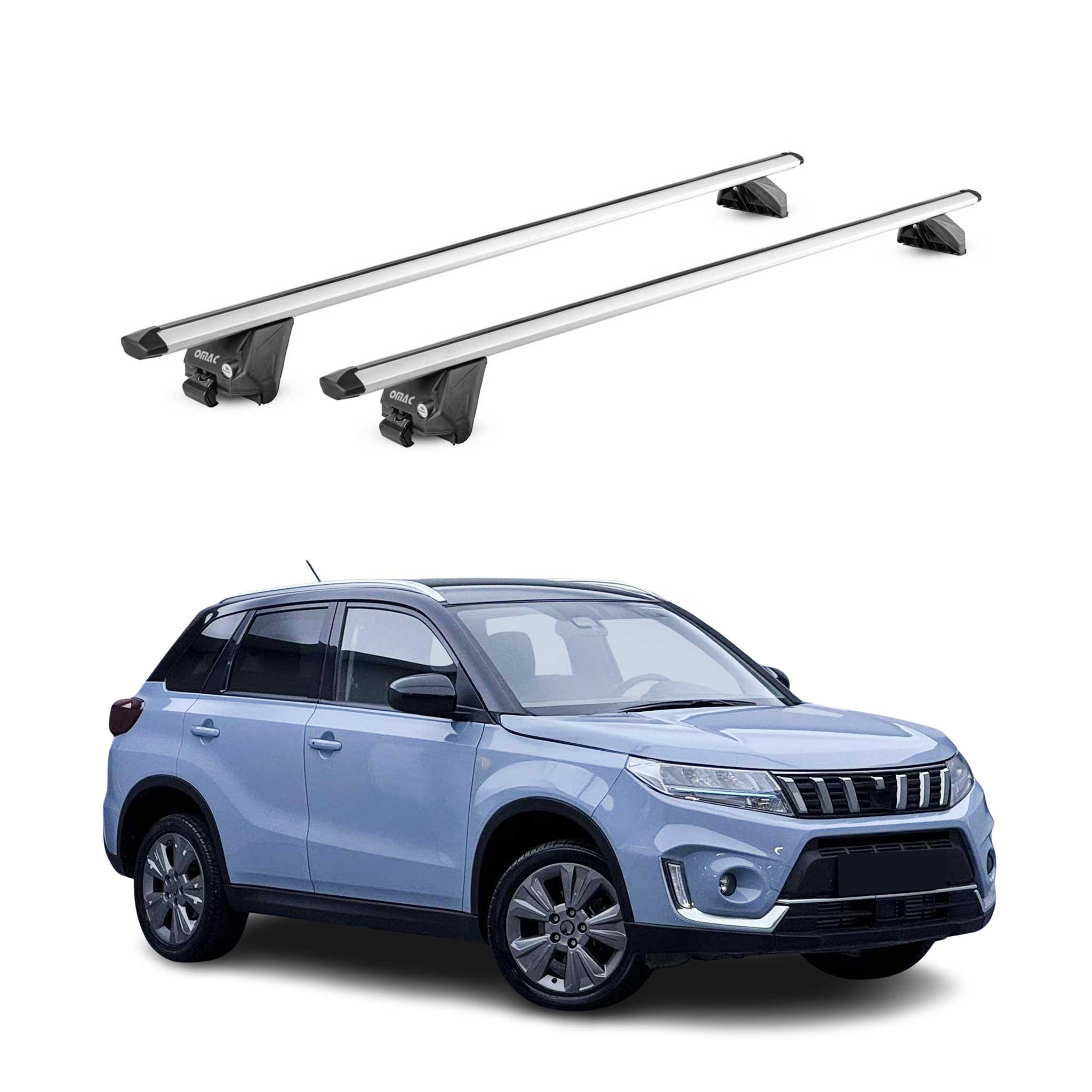 Barres de toit transversales pour Suzuki Vitara LY 2015-2026 Alu Gris 2x ABE