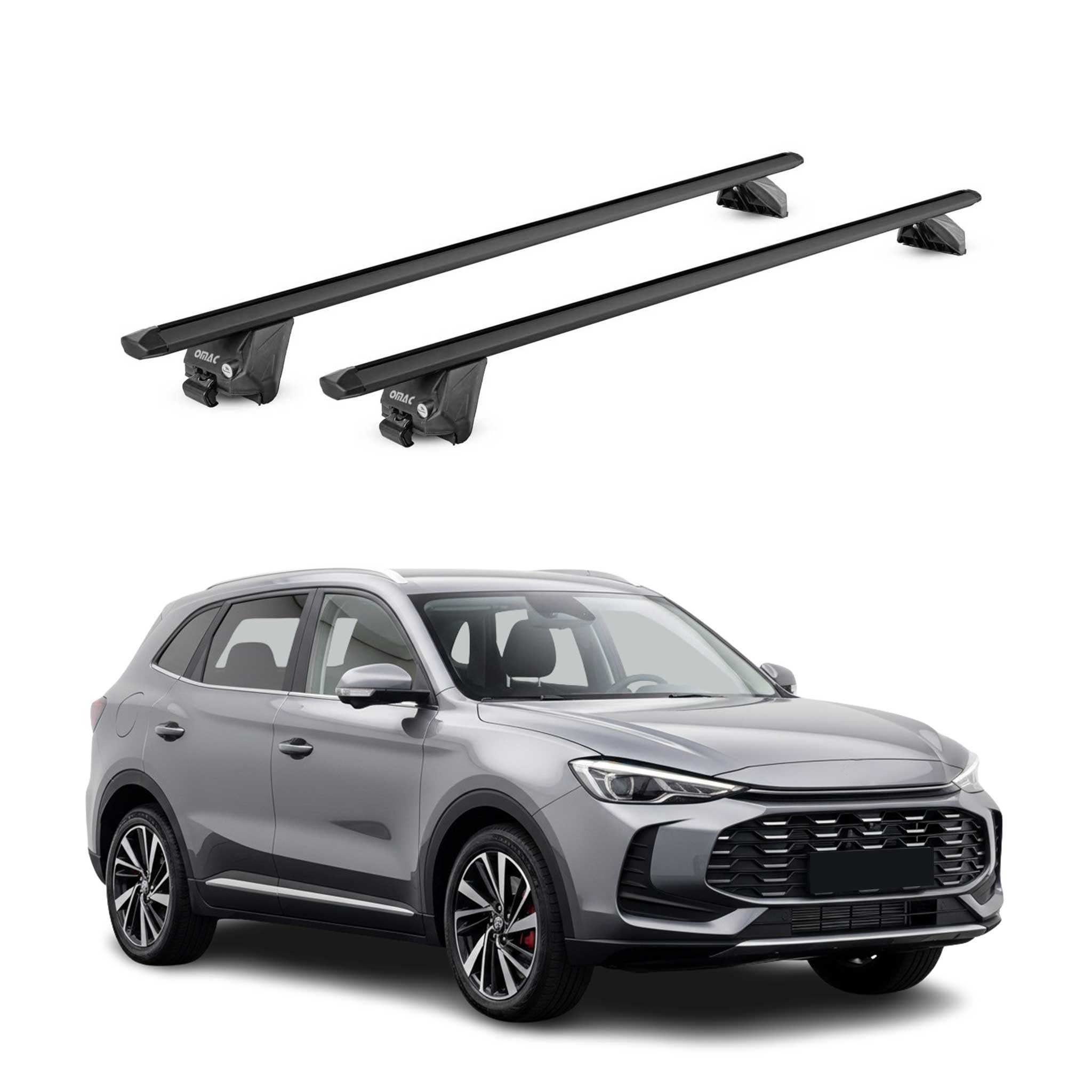 Barres de toit transversales pour MG ZS II / EZS II 2024-2026 Noir 2 pièces ABE