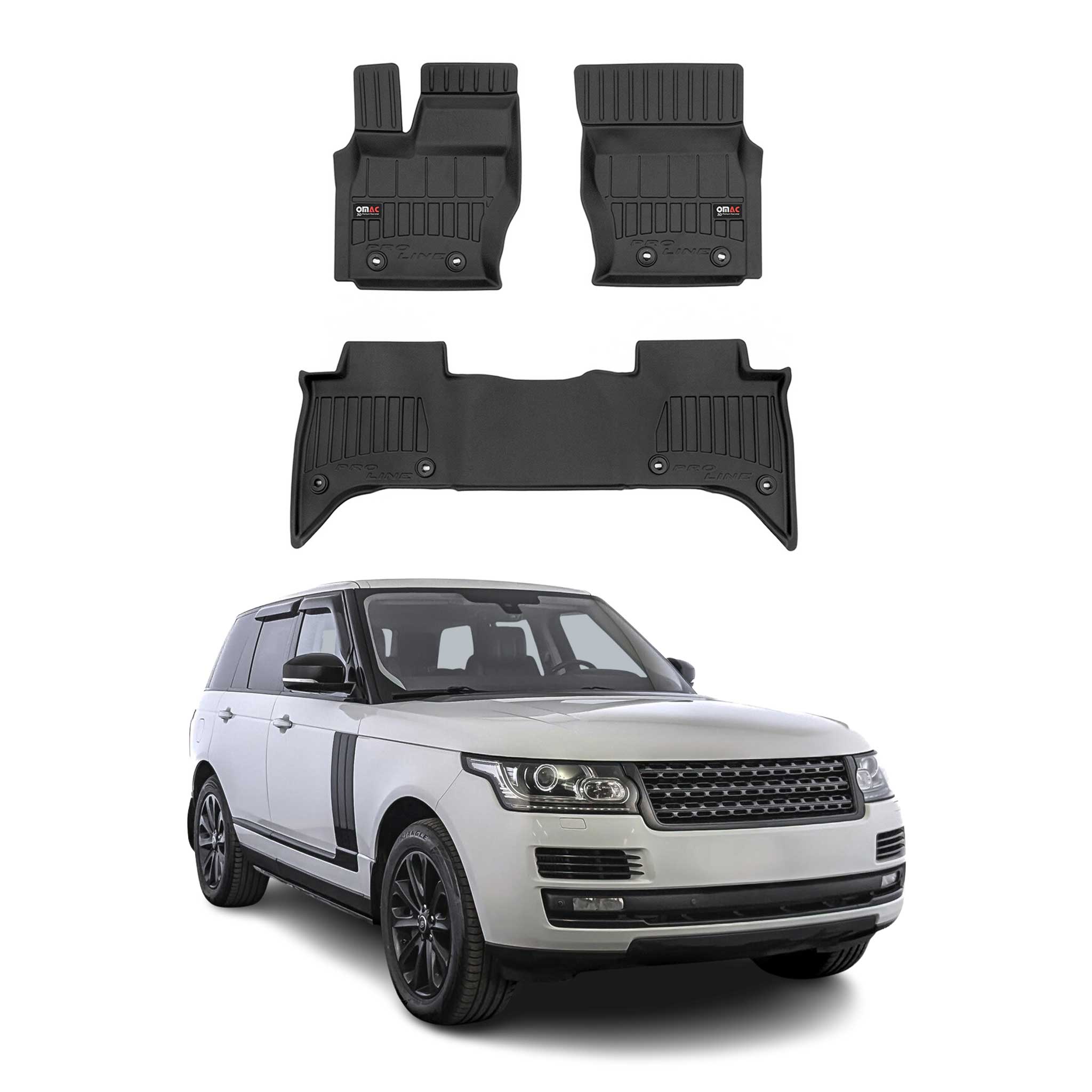 OMAC Tapis de sol en caoutchouc pour Range Rover 2012-2022 Standart Noir Premium