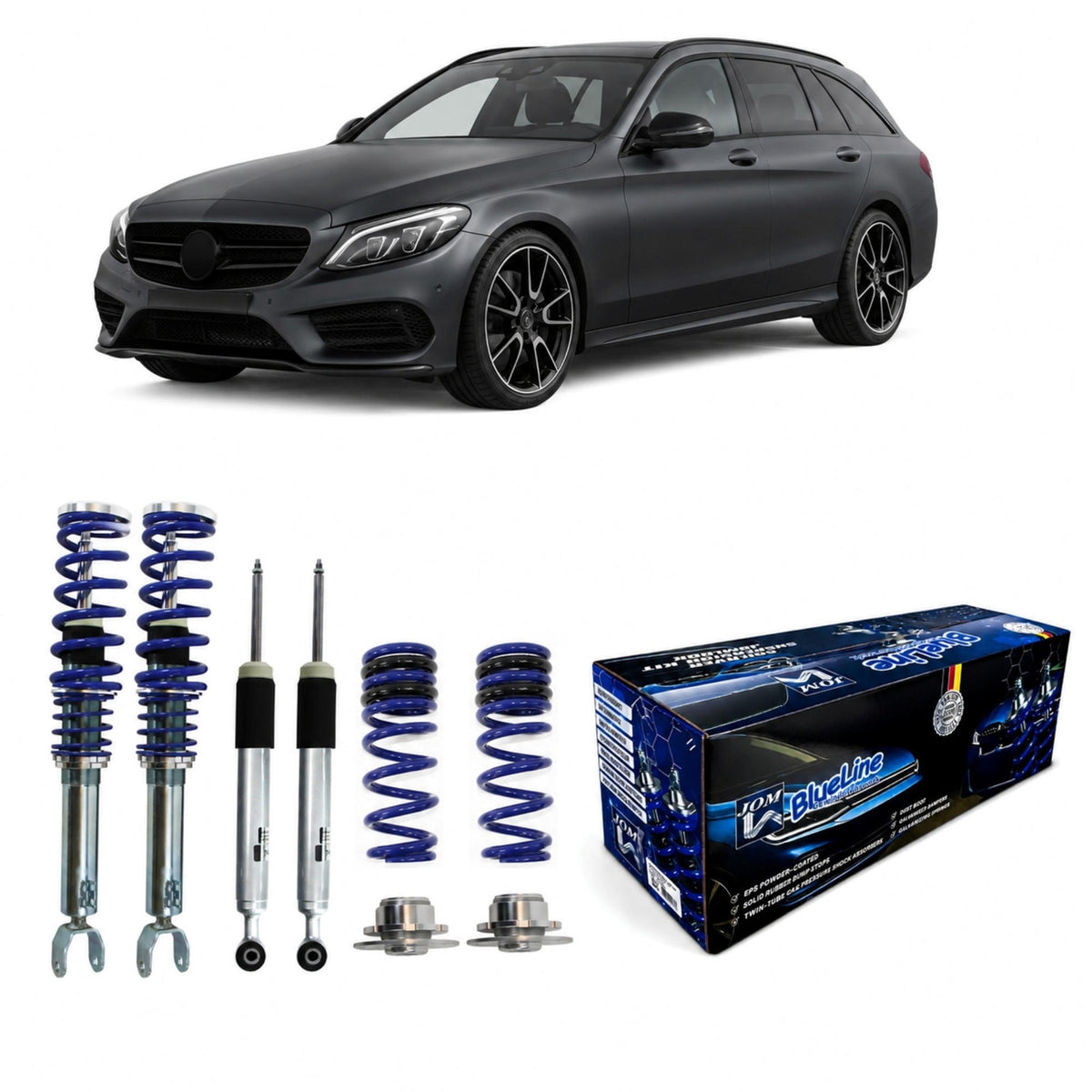 JOM BlueLine Combinés Filetés pour Mercedes C-Klasse S205 T-Modell C160–C300 2014–2021