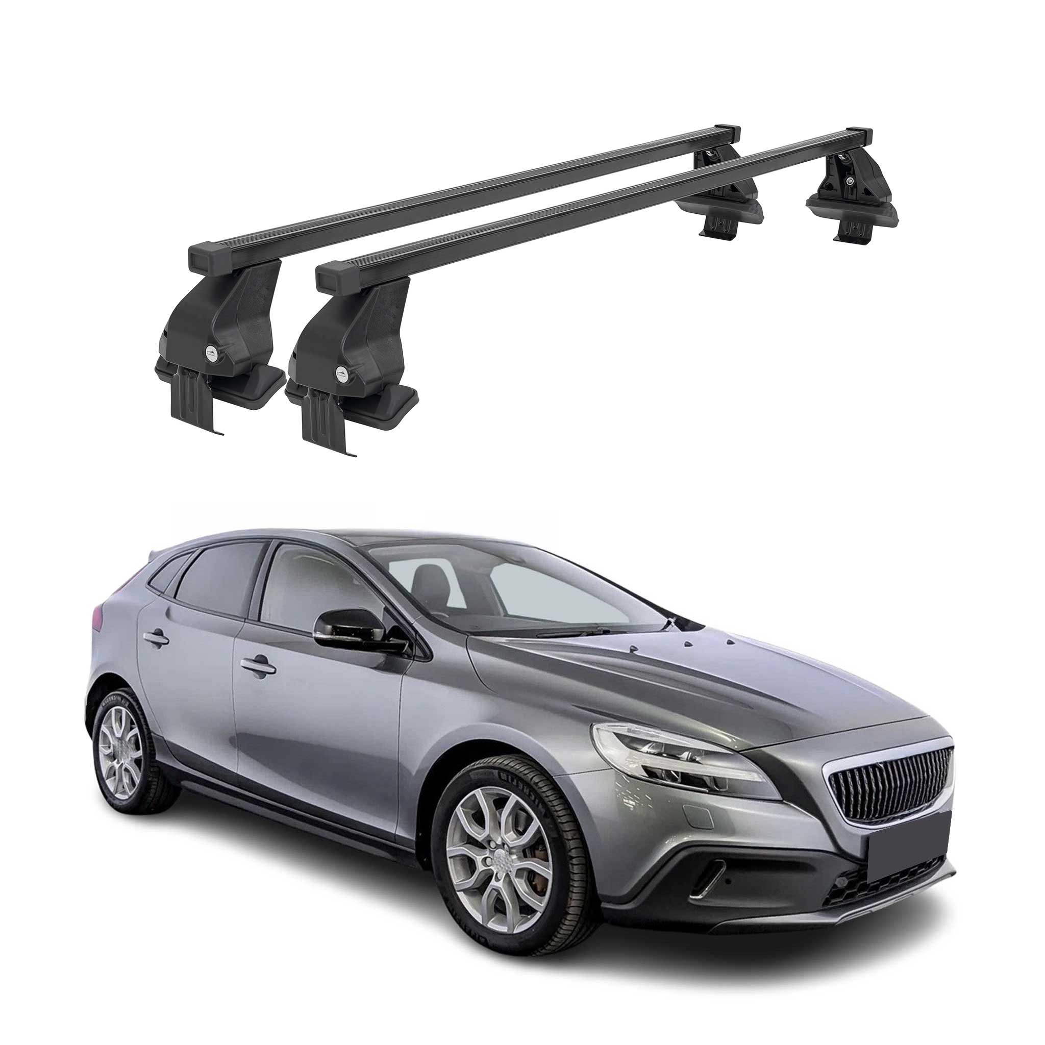 Barres Transversales Menabo pour Volvo V40 2016-2019 Noir