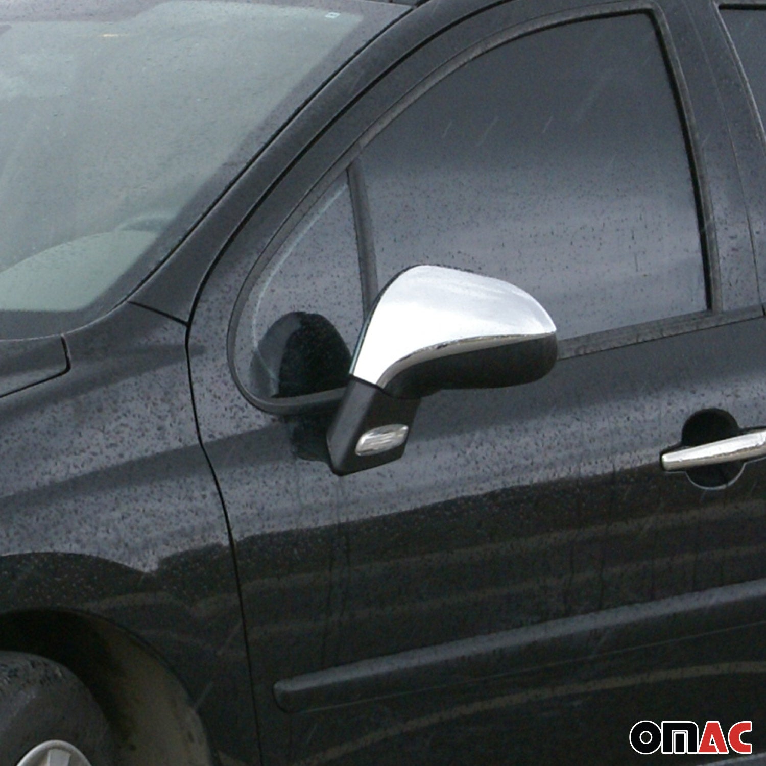 Coques de Rétroviseurs pour Peugeot 308 I 2008-2014 en Acier Inox Chromé Argent