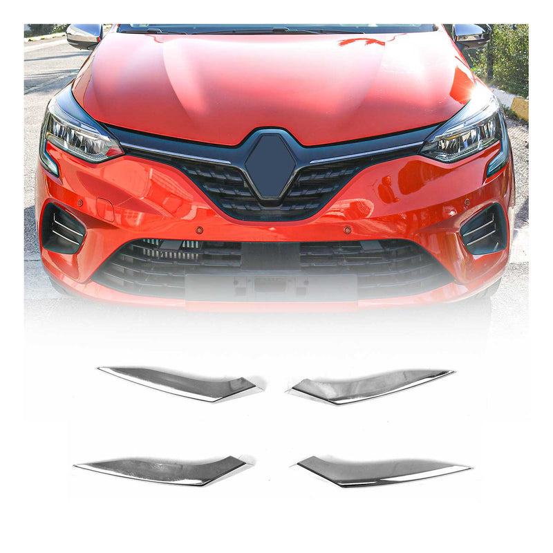 Cadres de Phare Avant - pour Renault Clio V 2019-2023 inoxy chromé