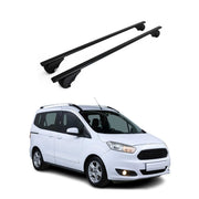 Barres de toit Transversales pour Ford Transit Courier I 2014-2023 Acier Noir 2x