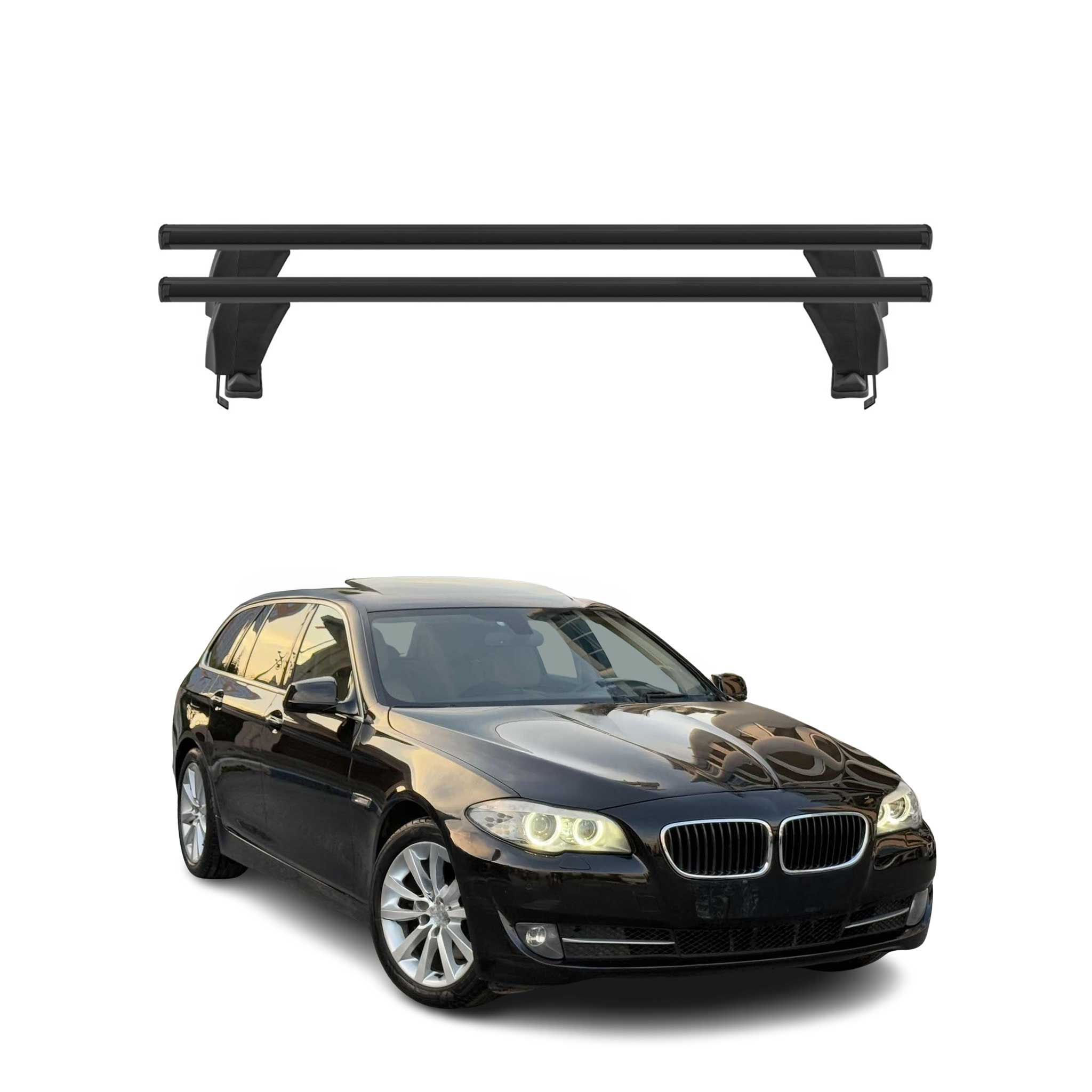 Menabo Barres de transversales pour BMW Série 5 F11 Break 2009-2017 Alu Noir ABE