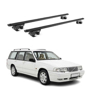 Barres de toit transversales ABE pour Volvo 960 Break 1990-98 Aluminium Noir 2x