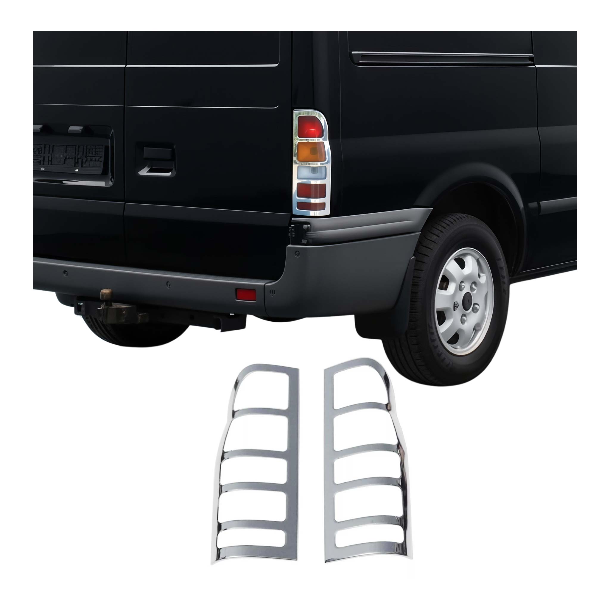 Cadre de Feu Stop Arrière pour Ford Transit 2000-2014 acier inox 2 Pcs