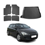 Kit Tapis de sol et coffre pour Kia Cee'd 2006-2012 TPE Noir