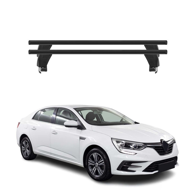Menabo Barres de toit Transversales pour Renault Megane IV 2016-2025 Alu Noir