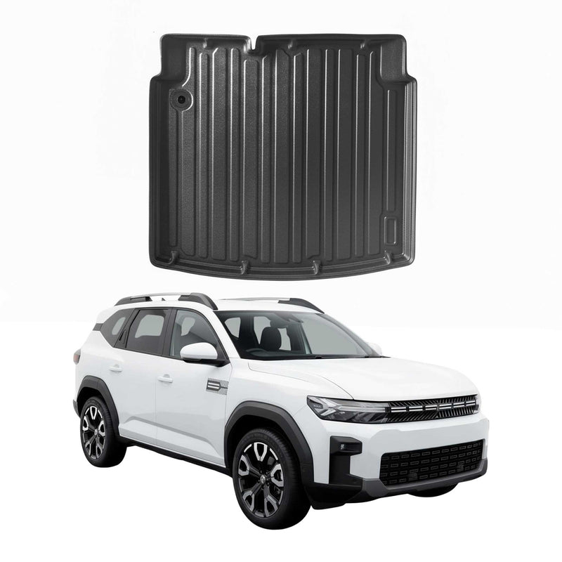 Tapis de Coffre pour Dacia Duster mk3 Hybrid 4x2 2024-2025 Supérieur TPE Noir