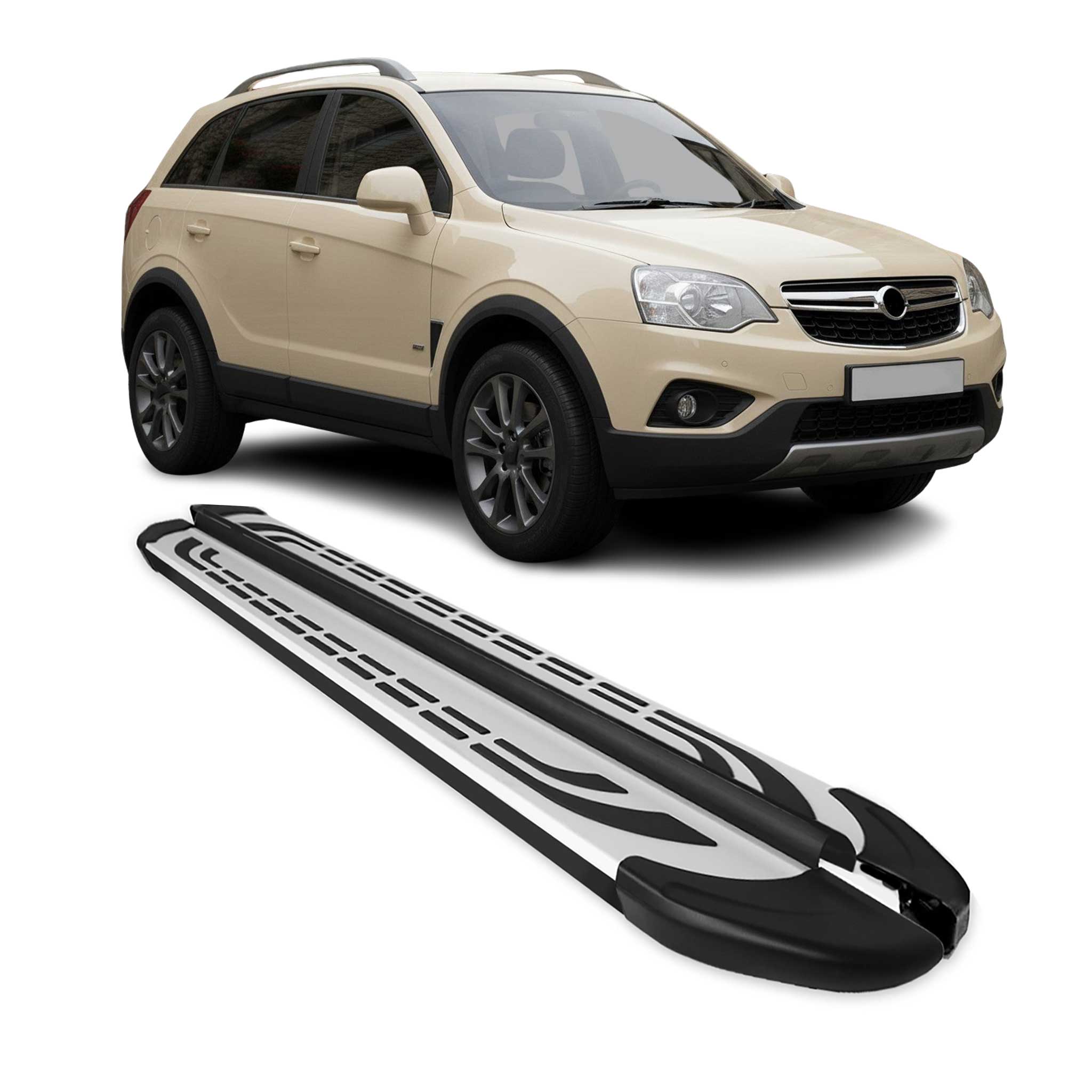 Marchepieds Latéraux pédale pour Opel Antara 2006-2015 Aluminium Gris Noir 2x