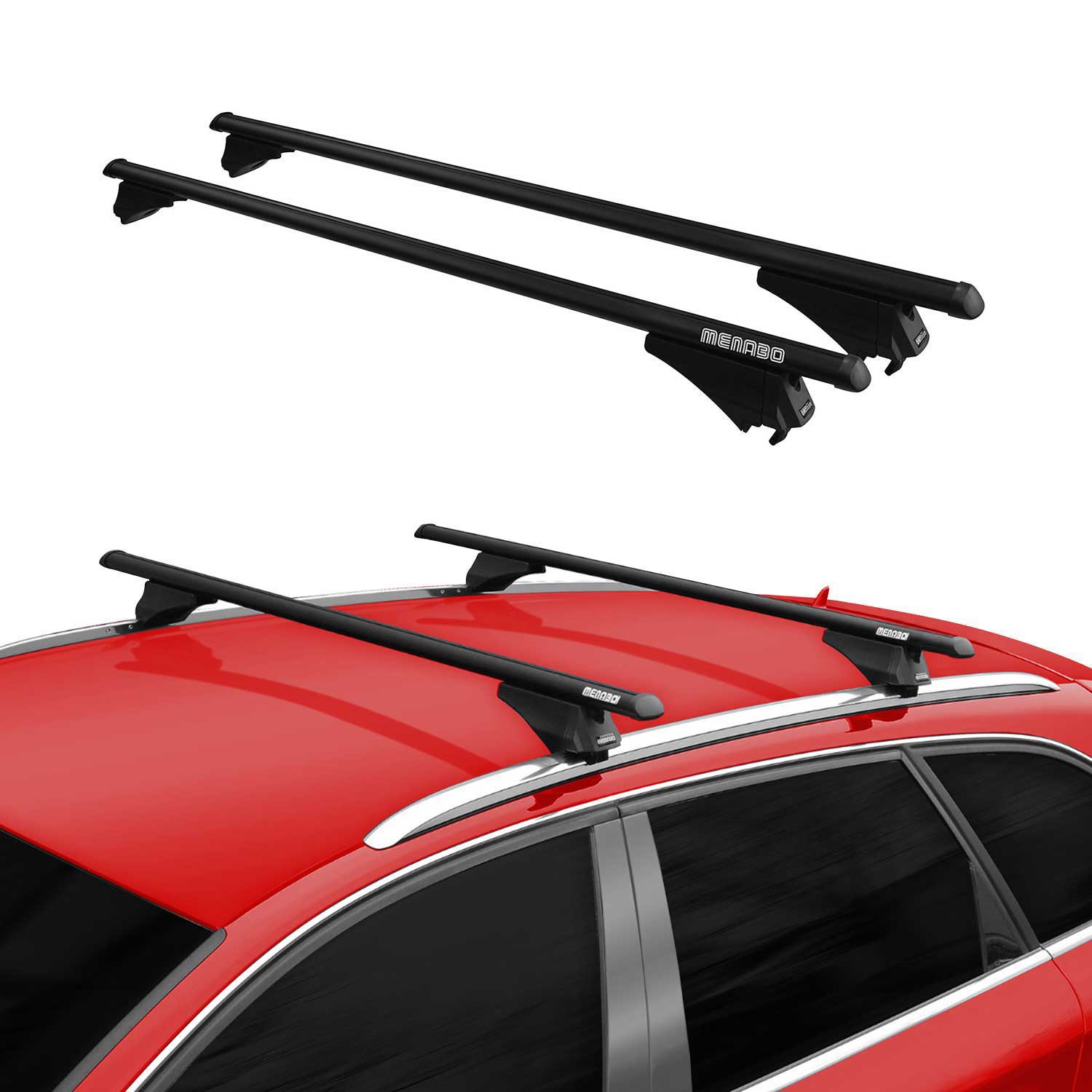 Barres de toit transversales pour Renault Megane IV Grandtour 2016-2022 Alu Noir
