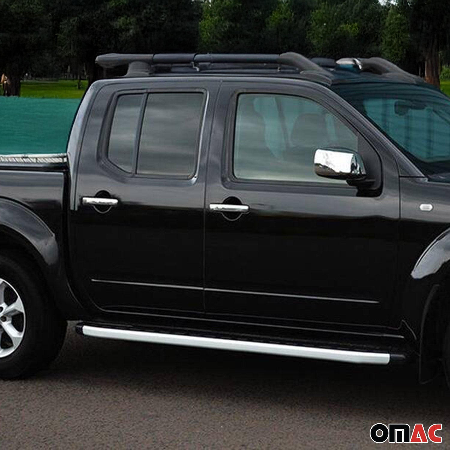 Couverture de poignée de porte pour Nissan Navara 2005-2015 Acier Gris 4Pcs